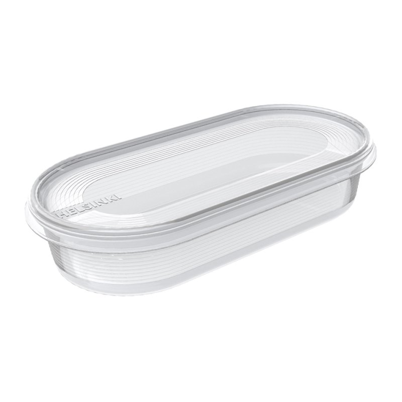 plast team Boîte de congélation Helsinki, ovale, transparent, 0,4 litre